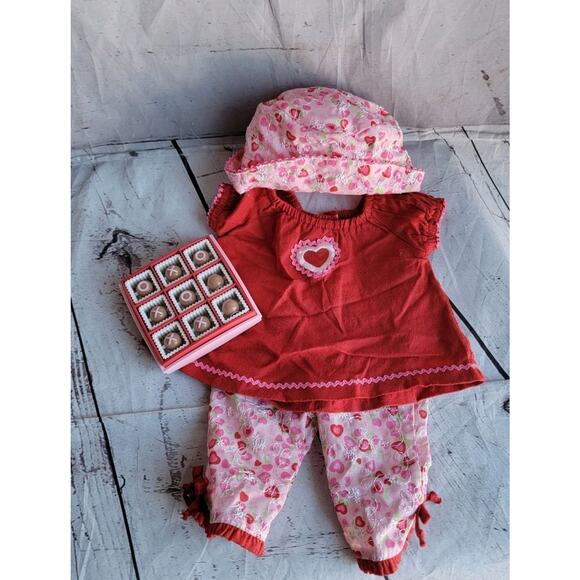 American Girl Bitty Baby Heart to Heart Set Valentines day outfit - Picture 1 of 9
